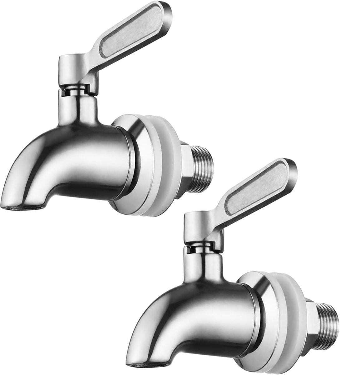 Roestvrijstalen Tapsysteem voor Drinkdispenser - 2 Stuks - Vervangende Kraan voor Water- en Drankdispensers