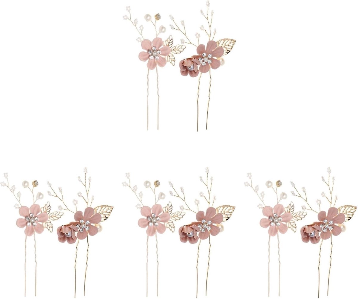 8 Stuks Delicate Haarspelden voor Bruiden met Strass en Bloemen, Kristallen Haaraccessoires