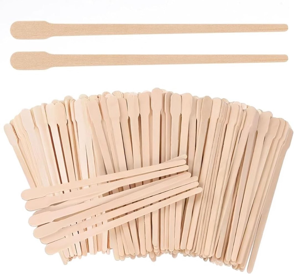 200 Houten Waxstokjes voor Wenkbrauwen en Gezicht, 8,8 x 0,65 cm, Geel, Ontharingsaccessoires en Schoonheidsverzorging