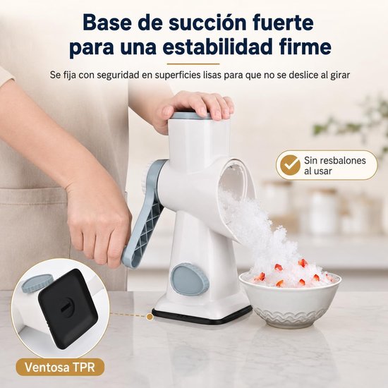 Handmatige ijscrusher slushy maker, draagbare crushed ice maker met roestvrijstalen messen, antislip zuignap & handslinger, eenvoudig schoon te maken, ideaal voor zomerdranken thuis — afbeelding 2