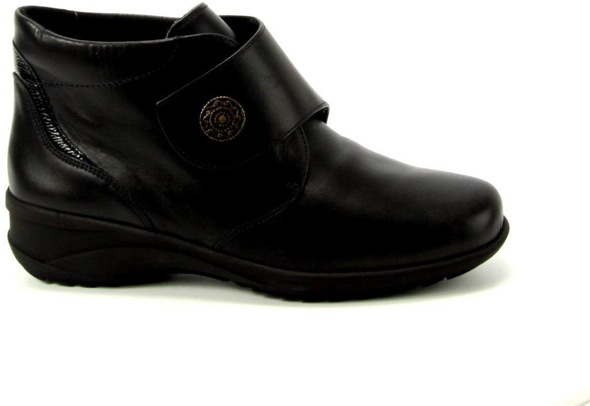 Solidus, 42016 00701, Zwarte halfhoge klittenband boot wijdte K