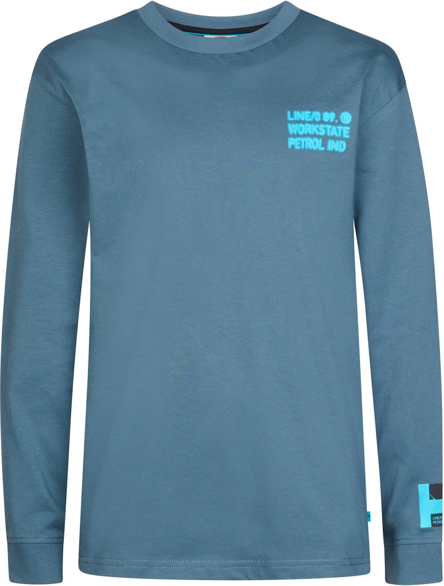 Petrol Industries - Jongens Longsleeve T-shirt met print ironlake - Blauw - Maat 116