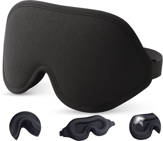 Nuvance Verstelbaar Slaapmasker - 3D - 100% Verduisterend - Ademend Traagschuim - voor Mannen & Vrouwen - Oogmasker Slaap