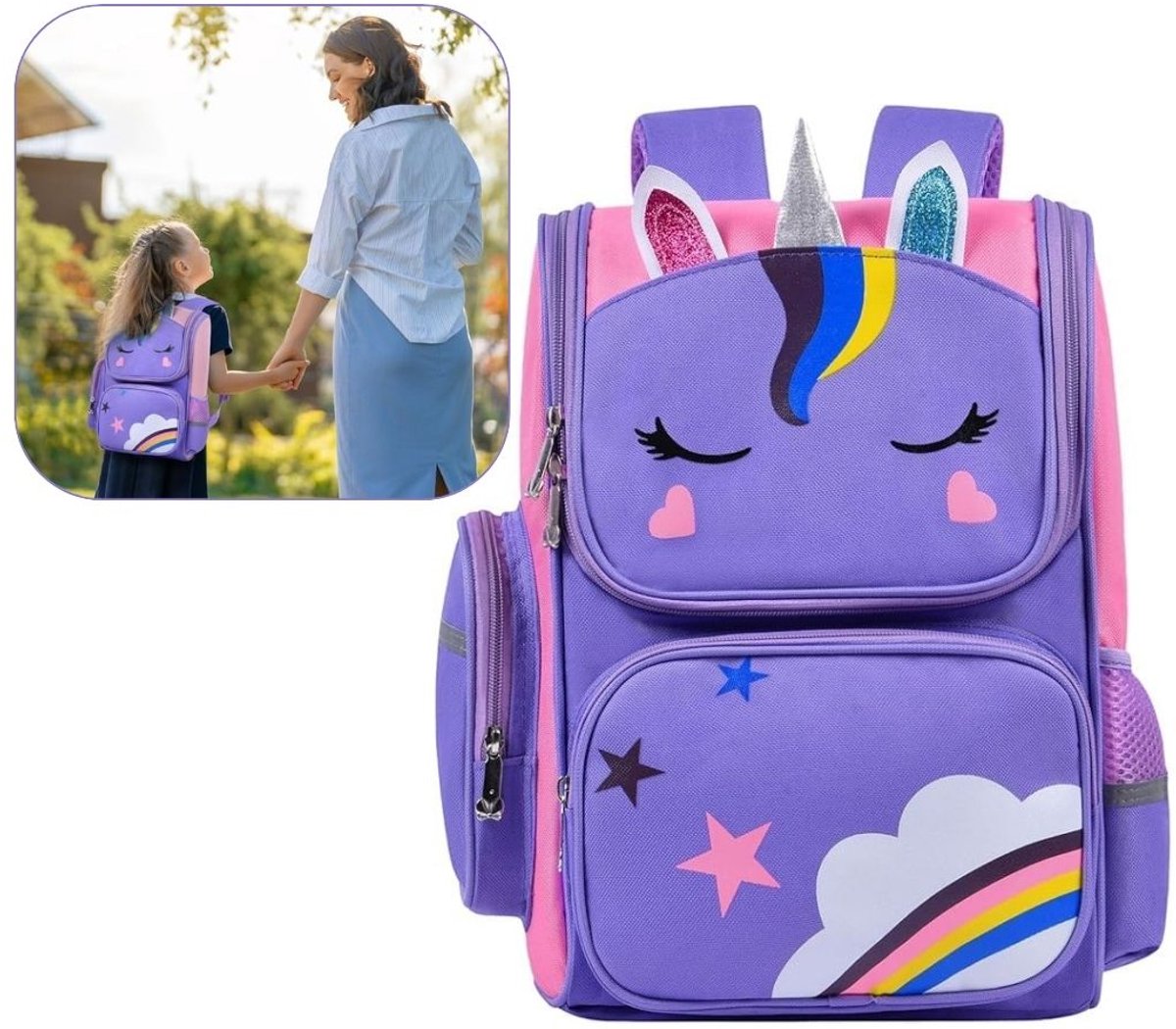 Boekentas Meisjes Lagere School - Schooltas Eersteleerjaar Groot - Paars