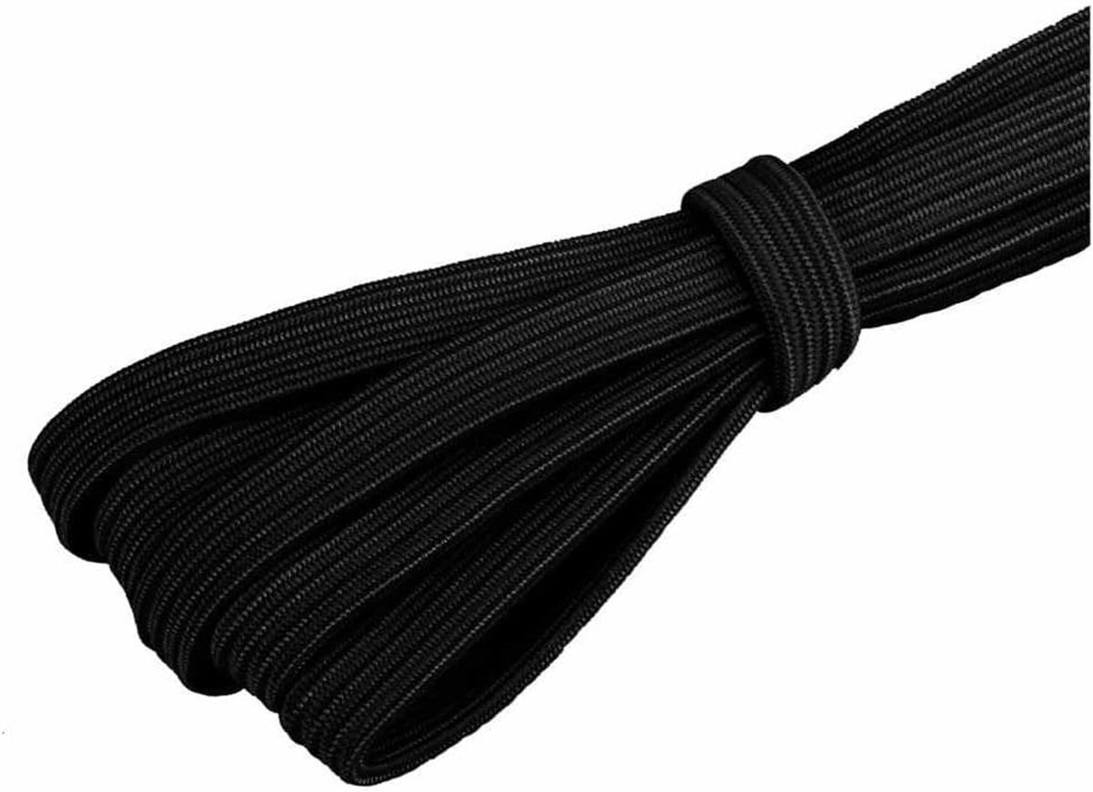 Elastisch plat touw van 2 m, 12 mm diameter, kleurrijk rubberen koord voor bagagespanner en naaiprojecten, ideaal voor doe-het-zelf handwerk