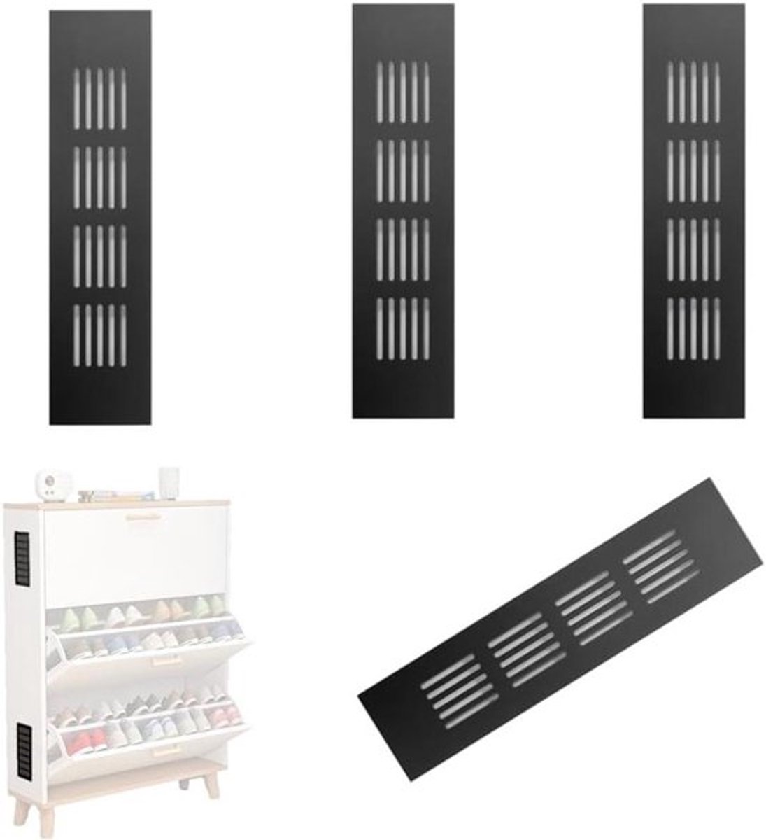 Ventilatieroosters - Ventilatieopeningen - Aluminium - Insectengaas - Kastventilatie - Roo