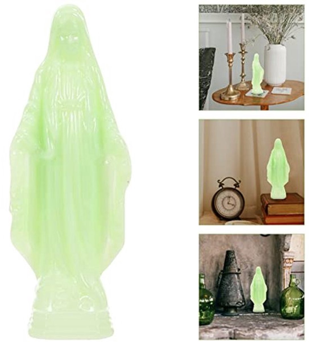 Standbeeld van de Maagd, Glanzend in het Donker, Standbeeld van Onze Lieve Vrouw van Genade, Luminous Katholieke Religieuze Figuren, voor Tafelversiering, Kerstfeest