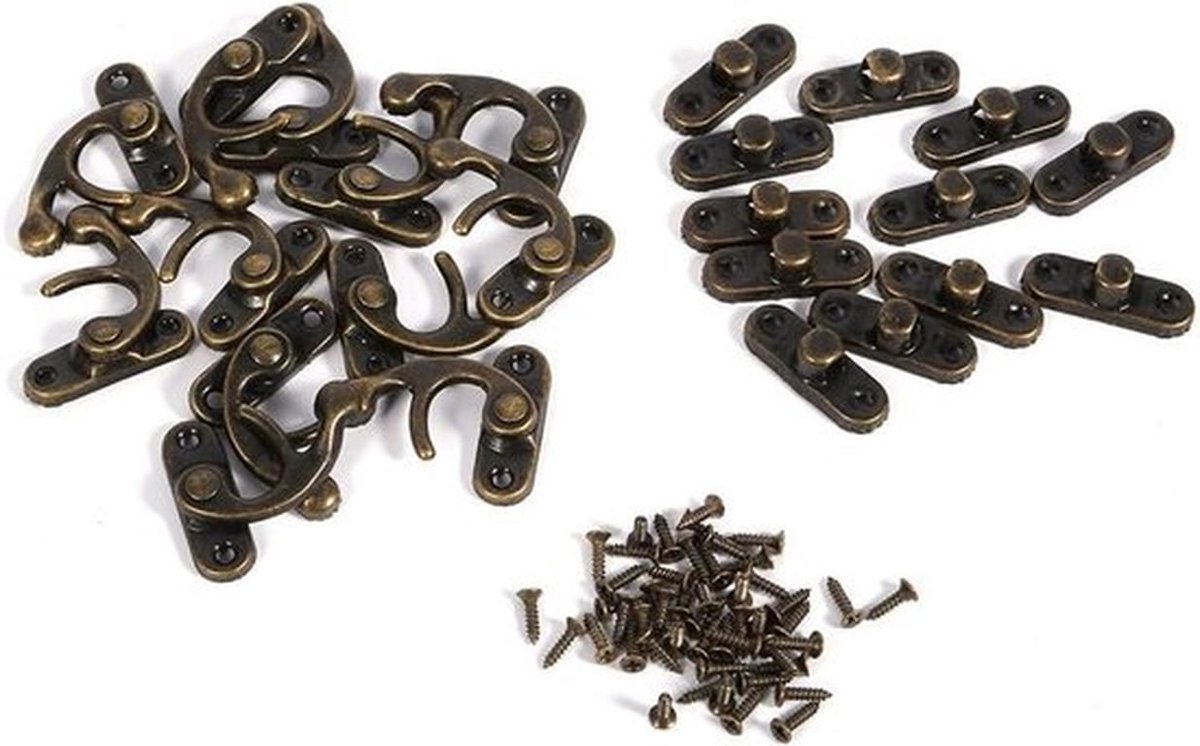 - Juwelendoos Klink Hasp - Antieke Klink Haak - Houten Kist - Bout Vergrendelingen - Sieraden Doos - Gereedschapskist - Mini Kastdeur - Brons - Geschikt voor Rechts Opening .