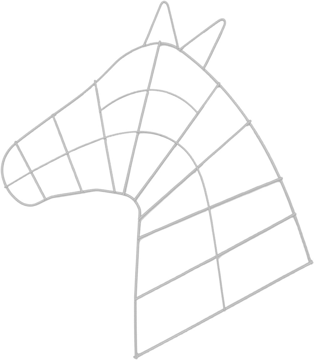 Draad Kroon Frame - Metalen Krans - Decoratie Maken - Paardenkop Vorm - 34.5 cm - Wit