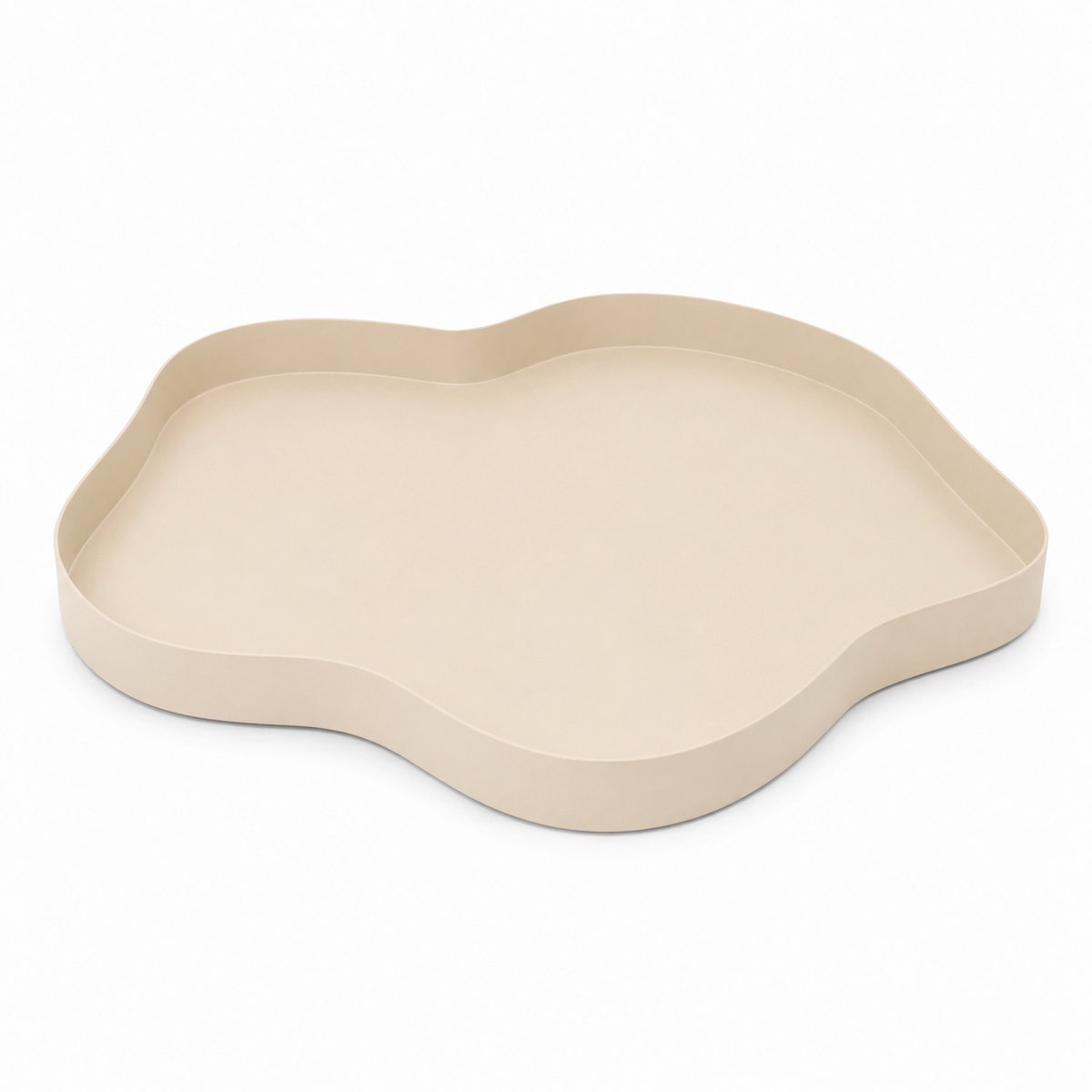 LOFT42 Serva Organisch Metalen Dienblad – Beige – Ø40 cm