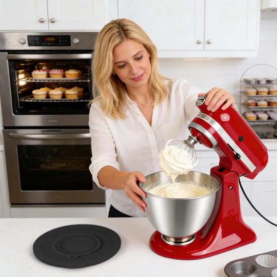 Mixer Spatdeksel - Keukenmachine Deksel - Schoon Bakken - Voedselveilig Siliconen - 45 Liter - Grijs — afbeelding 3