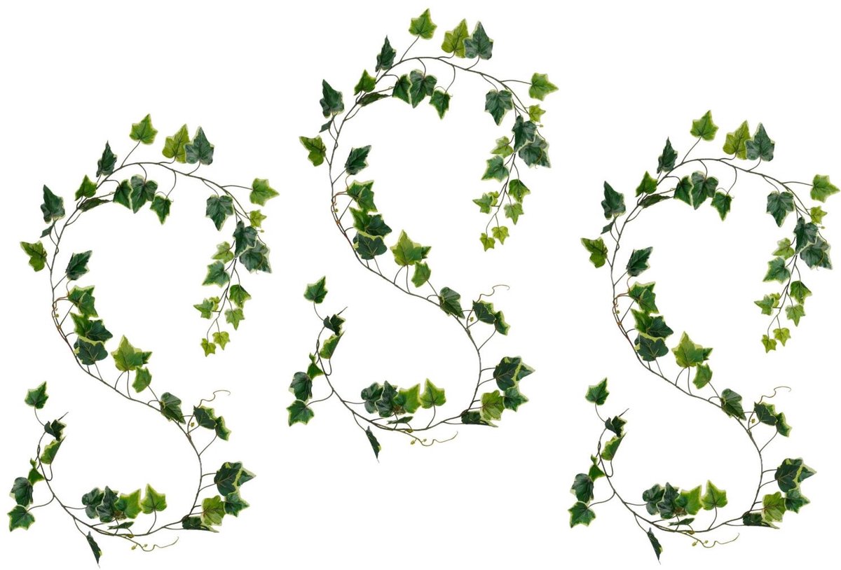 Mica Decorations Kunstplanten Hedera Slinger - 3x - 160 x 10 cm - mix groen - kunststof - decoratie - bladmix groen