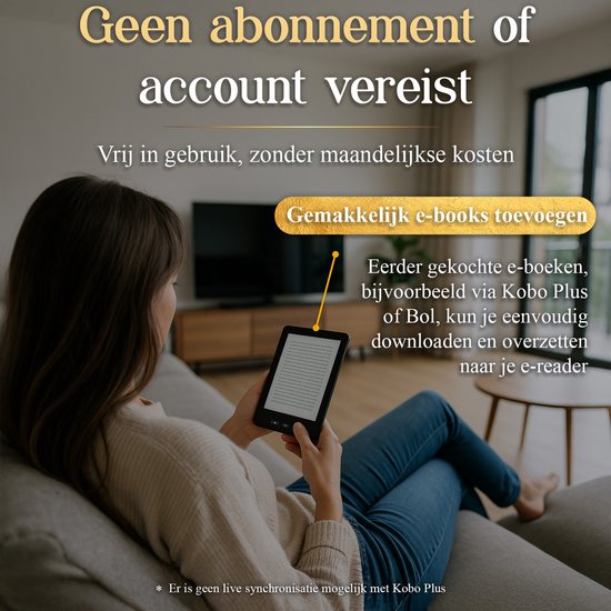 Een vrouw leest ontspannen op een bankje in de buitenlucht op de SwayTosh Nova Smart e-reader.