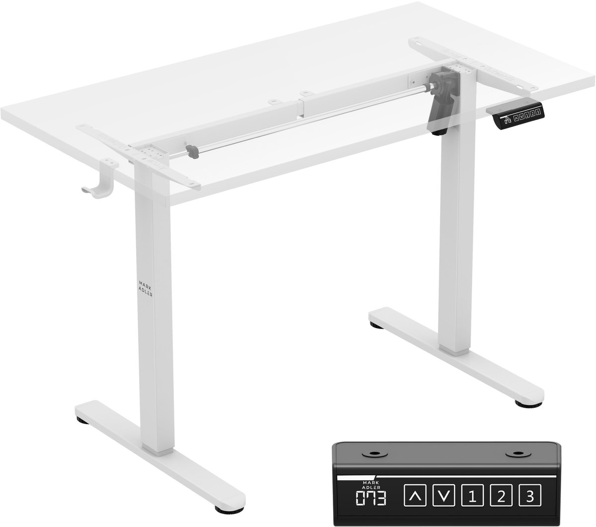 Mark Adler Xeno 1.7 Wit - Elektrisch Verstelbaar Bureau-onderstel - Zit-sta Bureau Stofzuiger - Ergonomisch Frame