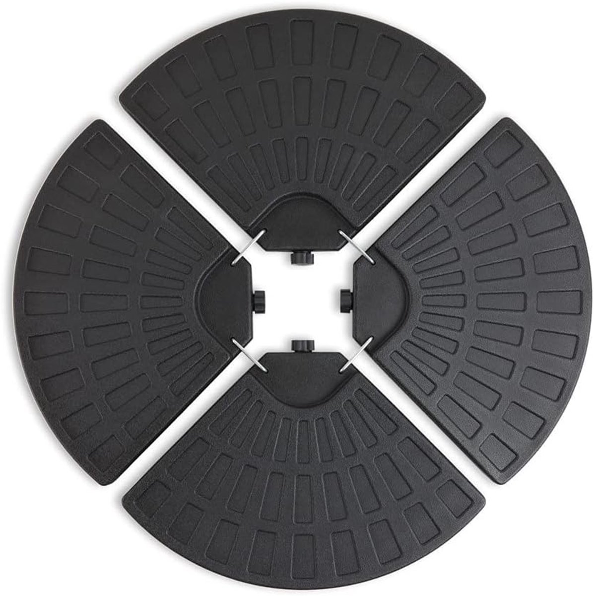 ADSafety Parasoltegels Rond - Voor Kruisvoet/Zweefparasol - Parasolvoet 4-delig - Parasolhouder - Vulbaar tot 66KG - Kunststof - Zwart