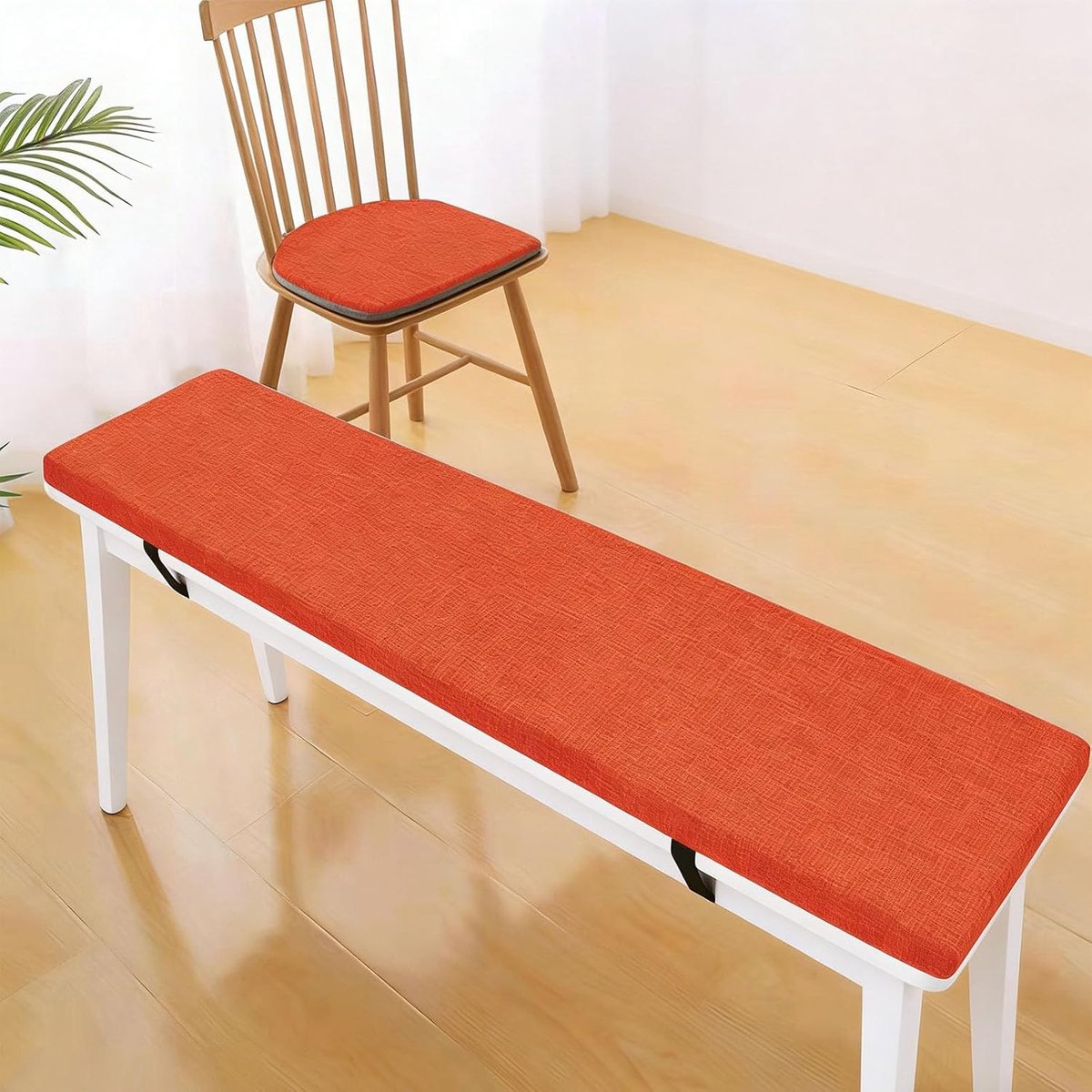 Bankkussen - Zitkussen Tuin - Comfortabel Zitten - Antislip Onderkant - 60 x 180 cm - Oranje