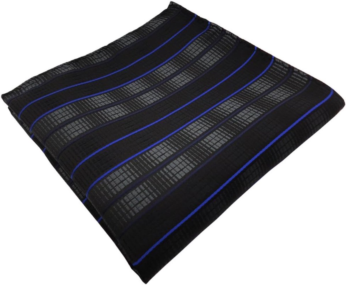 Pocket Square - Herentasje Pochet - Pak Verfraaien - Gestreept Patroon - 30x30 cm - Zwart Blauw Grijs