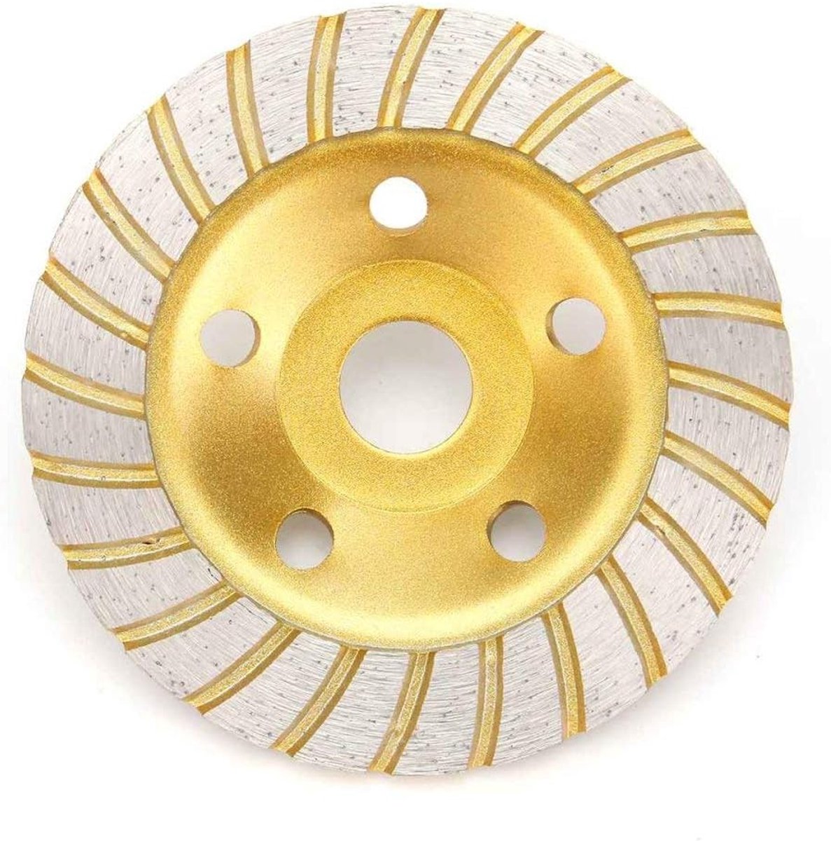 Diamant slijpschijf - Beton schijf - Materiaal slijpen - Met luchtgaten - 125x22mm - Goud