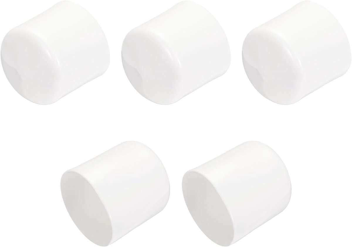 Rubberen Eindkappen - Beschermdoppen - Vloeren Beschermen - Flexibel Vinylrubber - 35 mm Binnendiameter - Wit