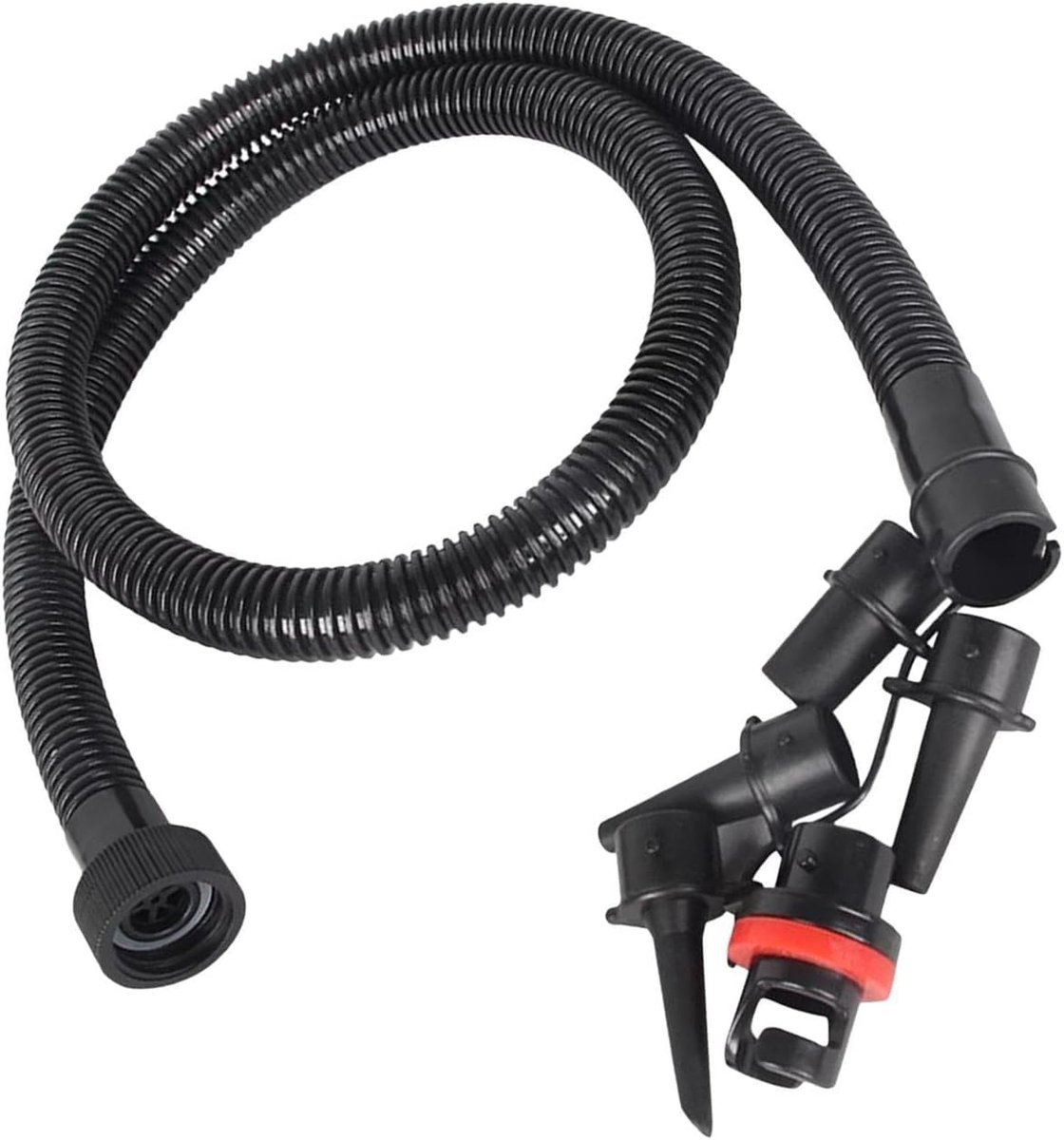 Opblaasbare Pomp Adapter - Luchtpomp Slang - Watersport Uitrusting - Universele Schroefdraad - 120 cm Lengte - Zwart