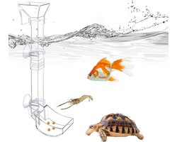 Voederbuis Aquarium - Voederstation Vissen - Eenvoudig Voeren - Afneembaar Ontwerp - 28 cm - Transparant