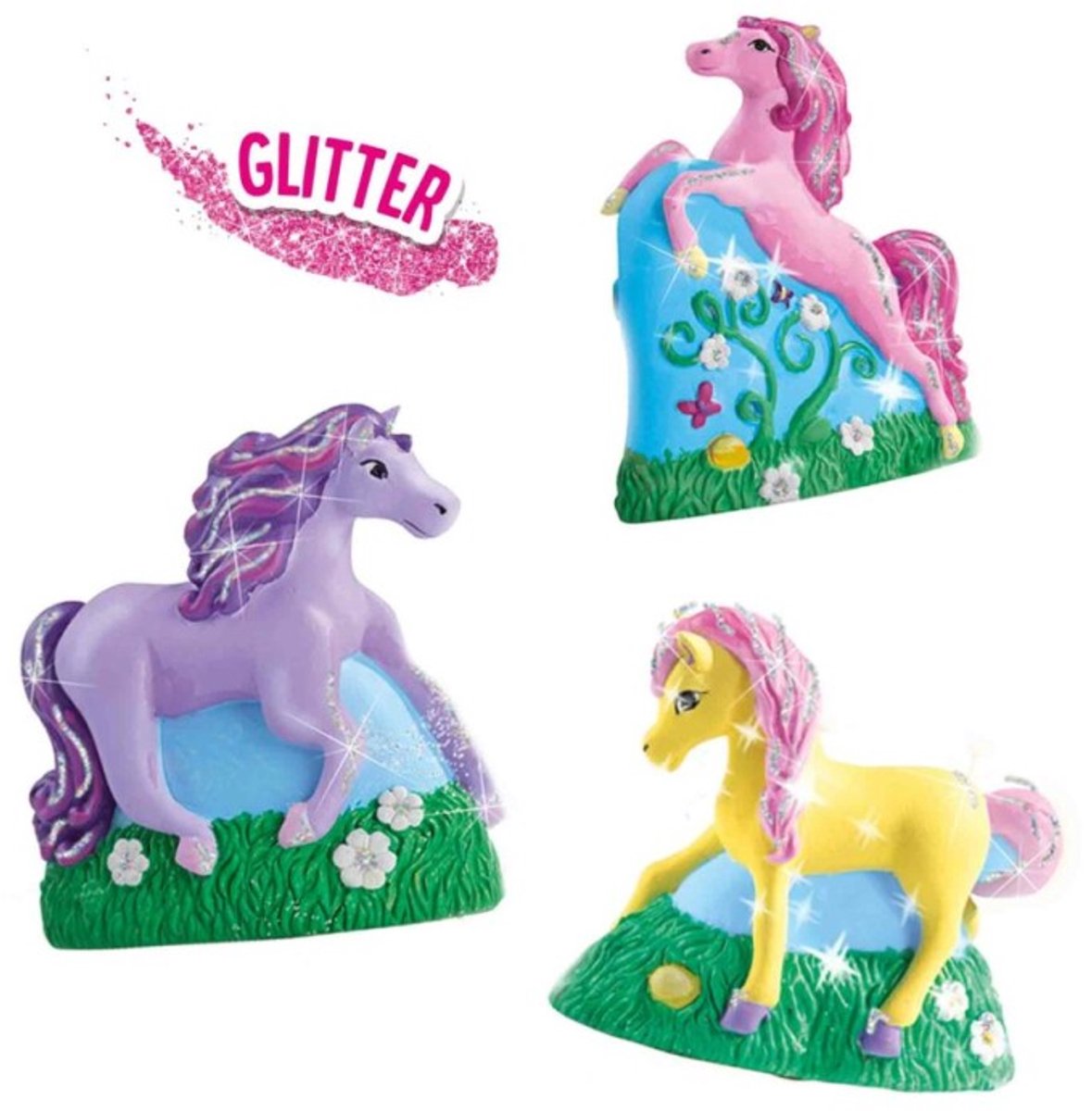 SES Creative - Hobby Pink - Gieten en Schilderen - 3 Paarden - Knutselen Meisjes - Sneldrogend - Vanaf 5 jaar — afbeelding 7