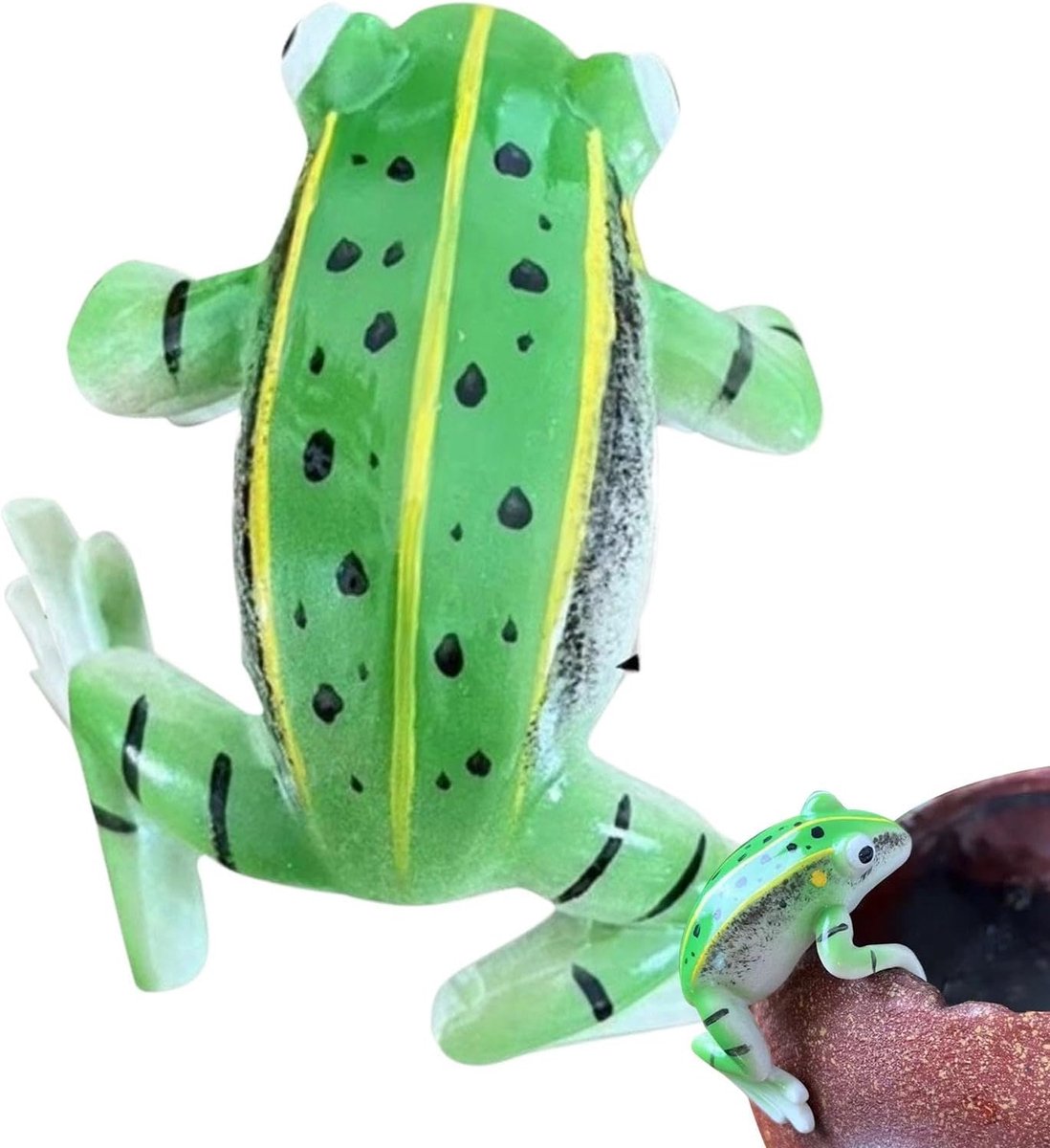 Dier Bloempot Hugger - Hars Pot Hanger - Tuin Decoratie - Levendig Kikker Beeld - 8x8x5 cm - Meerkleurig