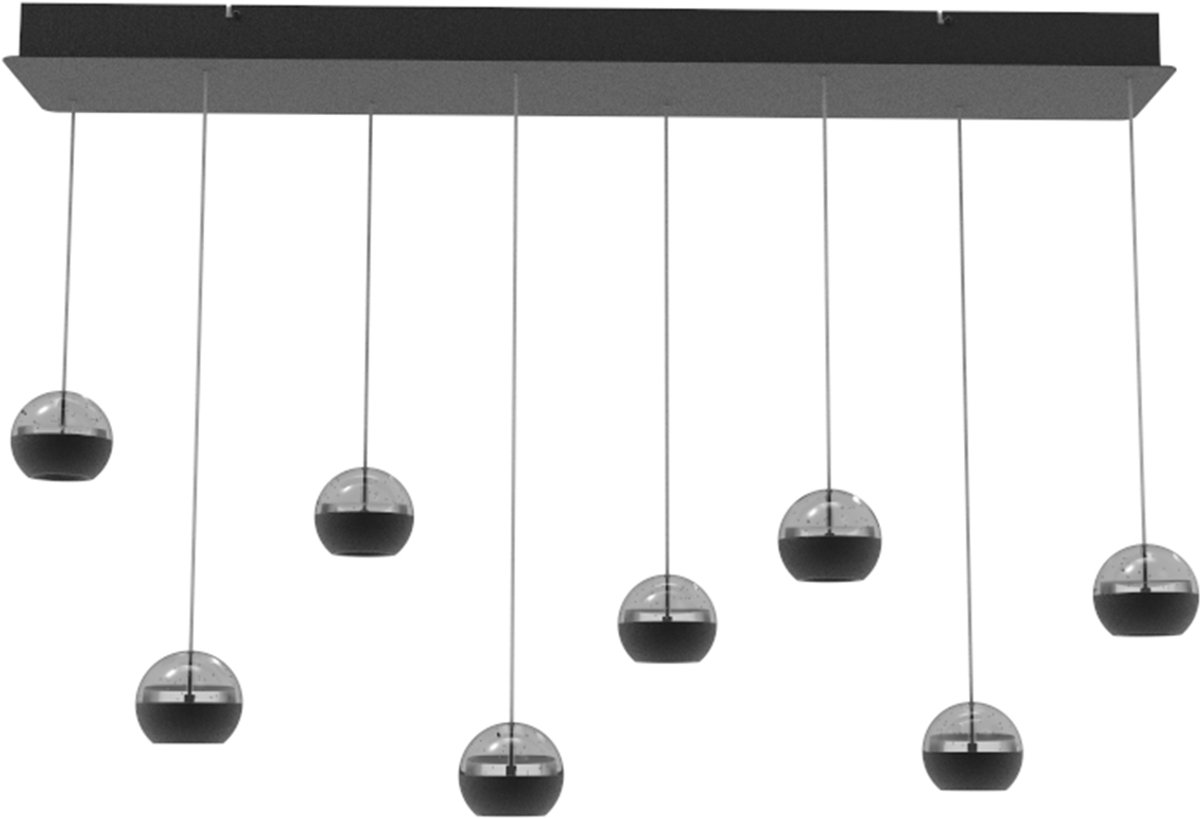 Steinhauer Exclusive - hanglamp - BELLUNO - zwart - glas metaal - design lamp - LED - 4592ZW