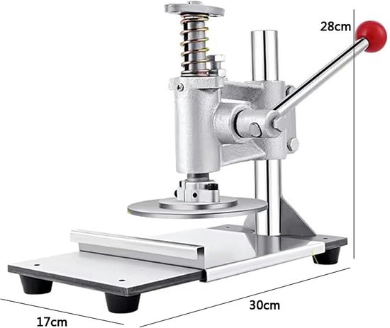 Deegpersmachine - Pizzadeeg Maker - Taart Deeg - Verstelbare Dikte - 12cm Diameter - Zilver — afbeelding 5