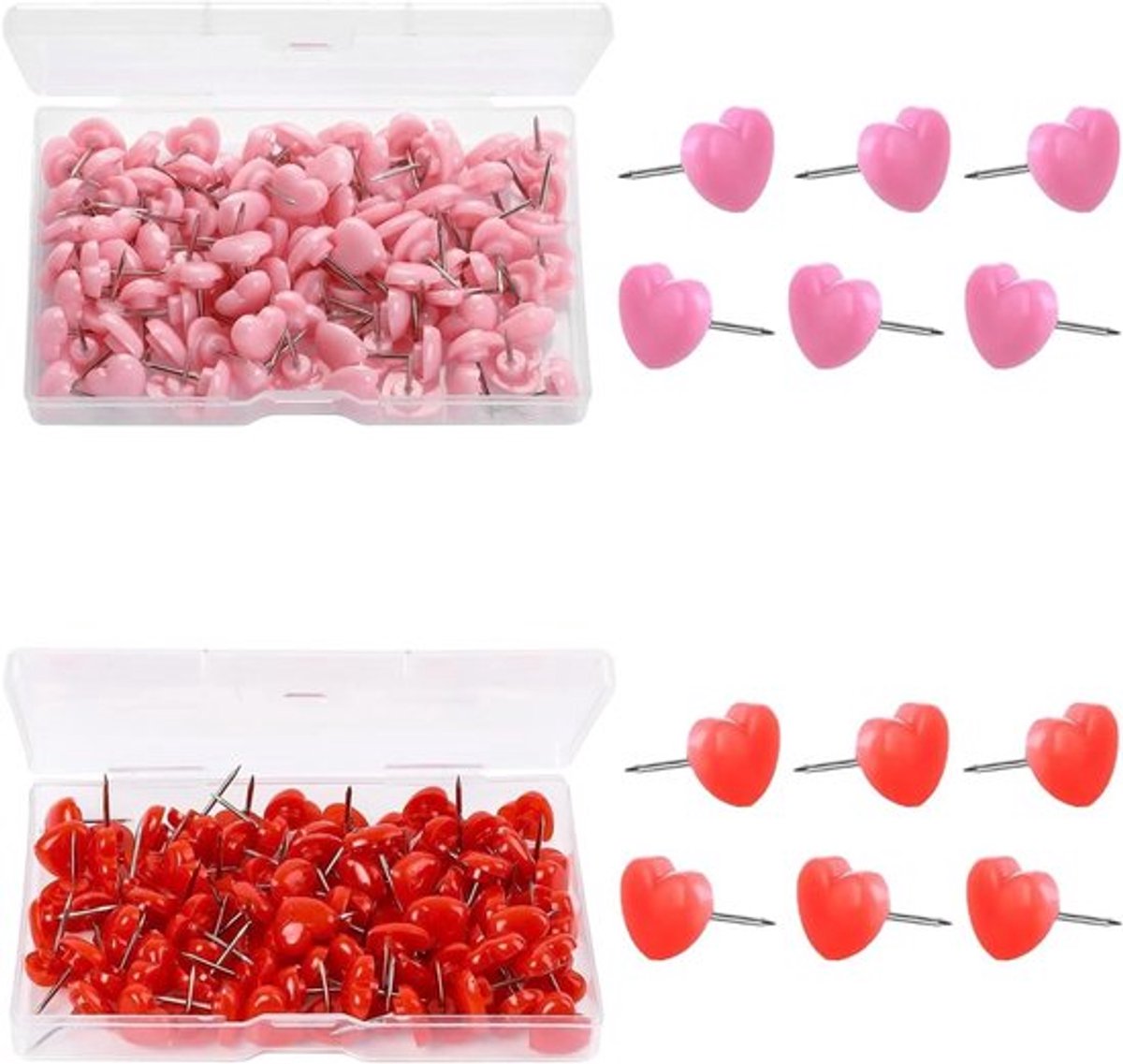 Drukknoopjes 200 Stuks Roze Hart | Inovra Plus Liefde Decoratie