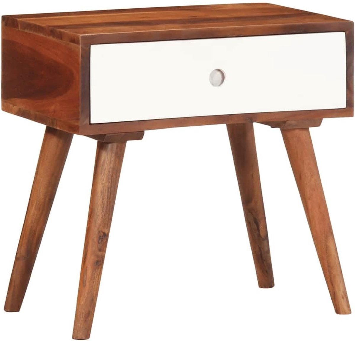 Bijzettafel met lade - Houten tafel - Opbergen en decoreren - Massief acaciahout - 45 x 30 x 45 cm