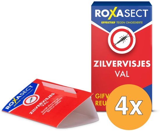 Roxasect Zilvervisjesval, rode verpakking met blauw en wit