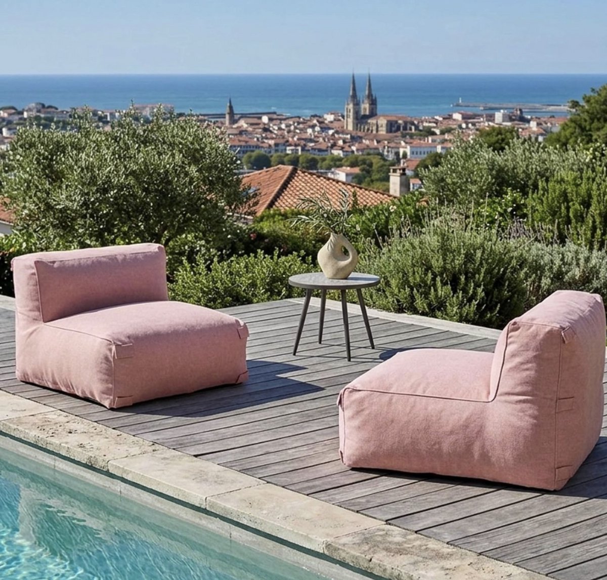 Mobili Bella Modulaire Tuinbank 2-Zits – Luxe Lounge Set voor Tuin, Balkon & Terras – Poederroze – 170 x 85 x 65 cm.