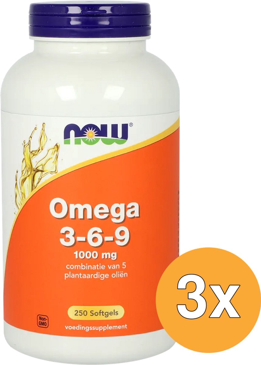 3x Now Omega 3-6-9 1000Mg (250 softgels)