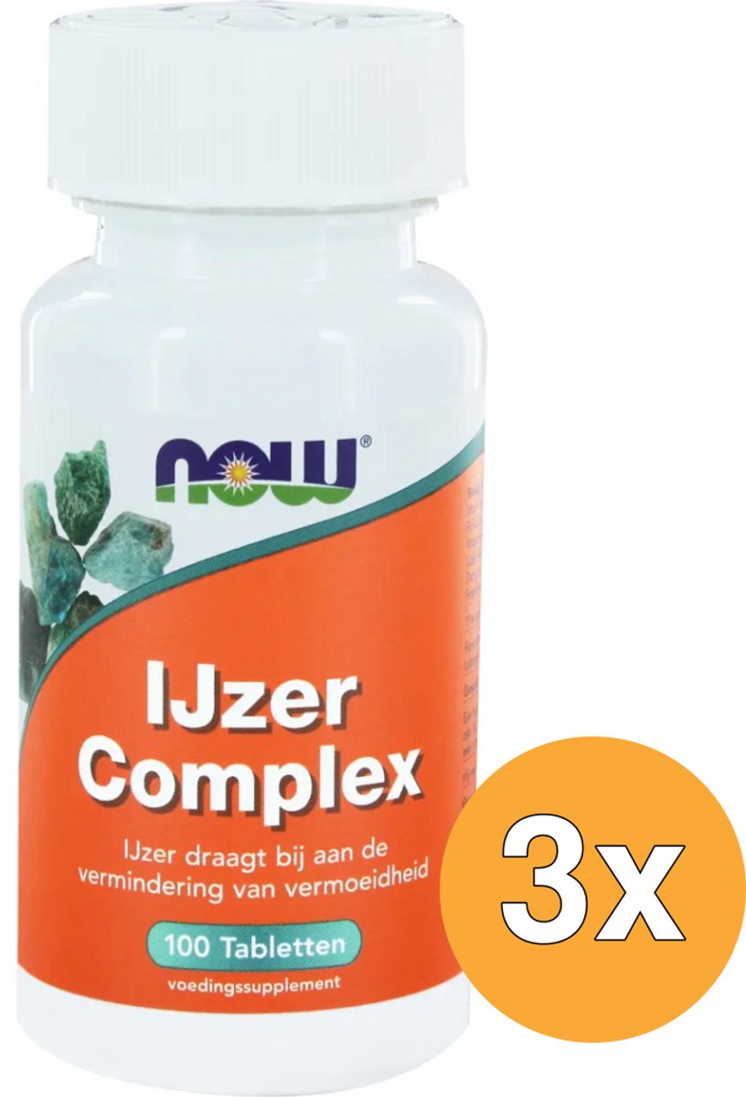 3x Now IJzer complex (100 tabletten)