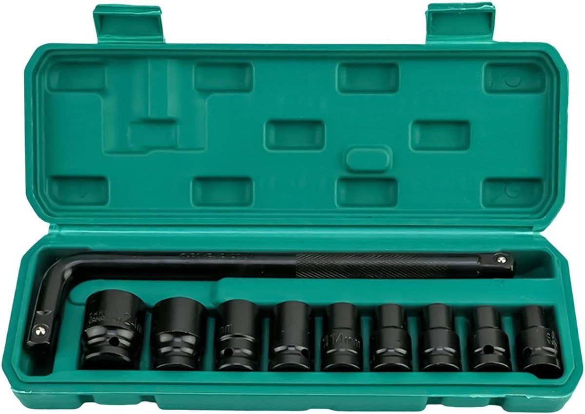 Doppenset Metrisch - Dopsleutel Kit - Efficiënt Monteren - Compacte Opbergkoffer - 10 Delig - Zwart