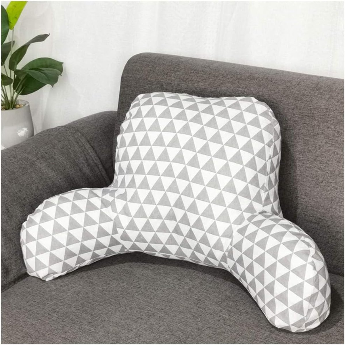 Leeskussen - Leunsteun Kussen - Ontspannen in Bed - Met Armsteunen - 52x38x20cm - Veelkleurig