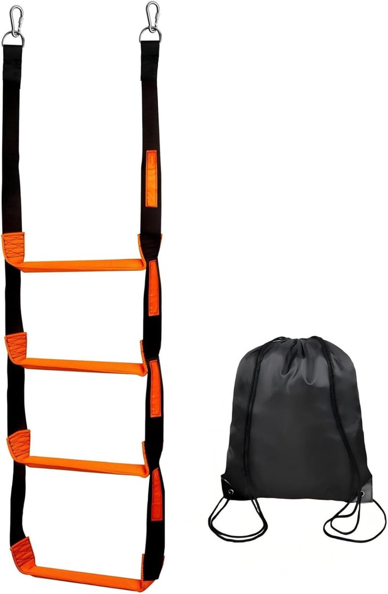 Boot Touwladder - Instapladder Kajak - Veilig Instappen - Antislip Treden - 4 Treden - Oranje