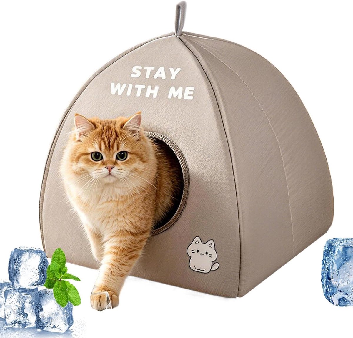 Koel Kattenhuis - Zomer Kattenmand - Huisdier Koelte - Geïsoleerd met Aluminiumfolie - 447B x 121H cm - Grijs