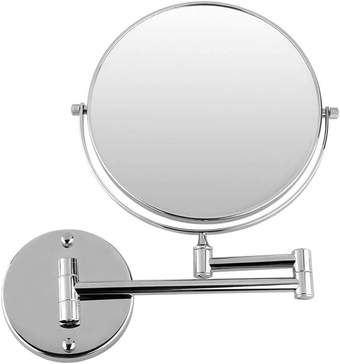 Wand Make-up Spiegel - Cosmetica Spiegel Vergroot - Make-up Aanbrengen - Dubbelzijdig 7X Vergroting - 20.3 cm Diameter - Chroom