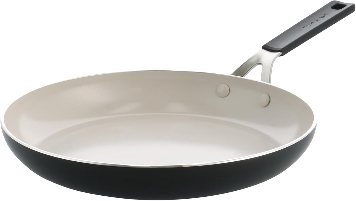 Aluminium Koekenpan Antiaanbak pan Gezond Koken PFAS-vrije coating 30 cm Zwart