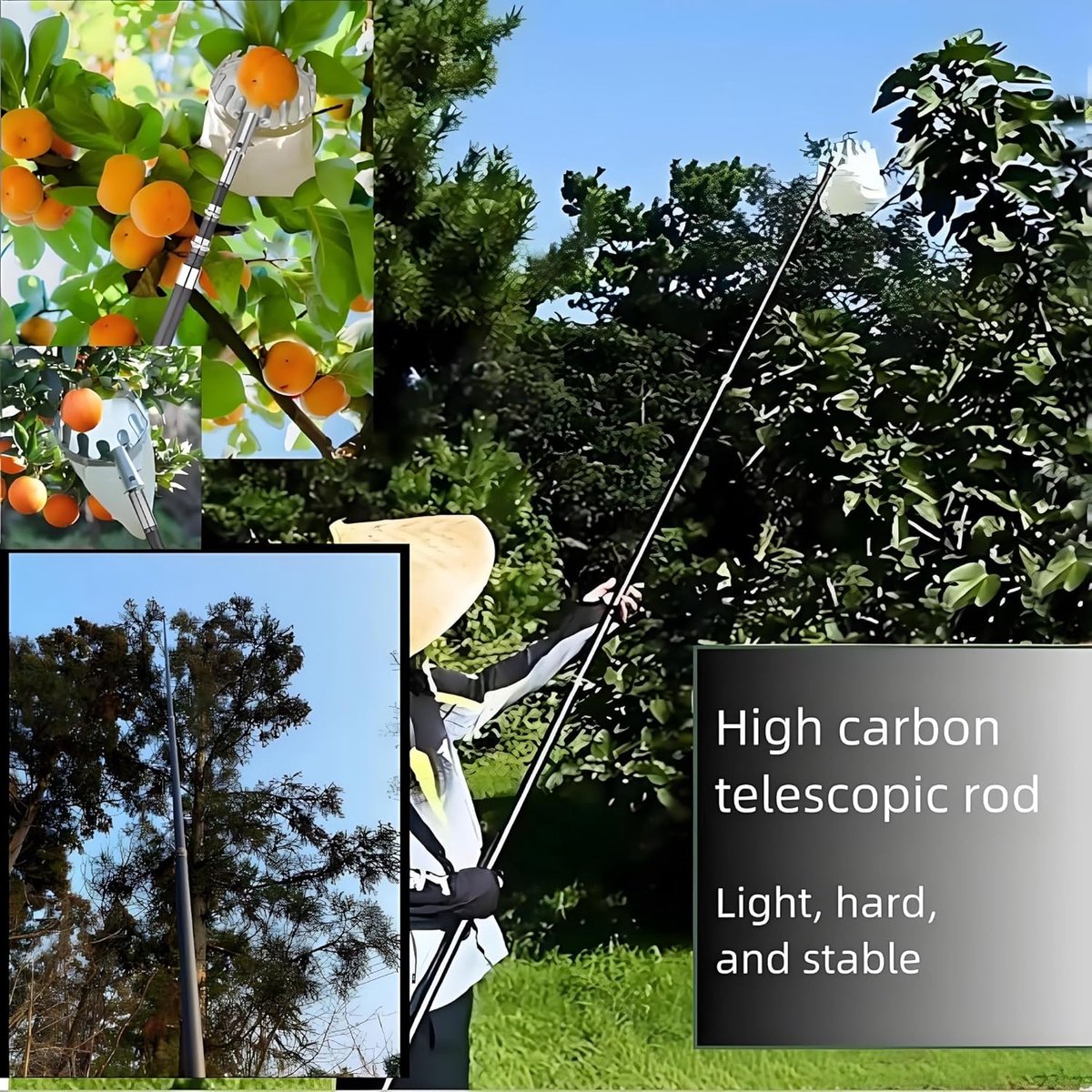 Telescopische Stang - Verstelbare Stok - Fruit Plukken - Versterkte Constructie - Tot 10 Meter - Zilver