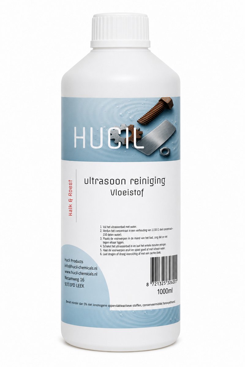ultrasoon reiniger vloeistof 1 liter - ultrasonic cleaner - ultrasone reiniger - Kalk en Roest - Concentraat