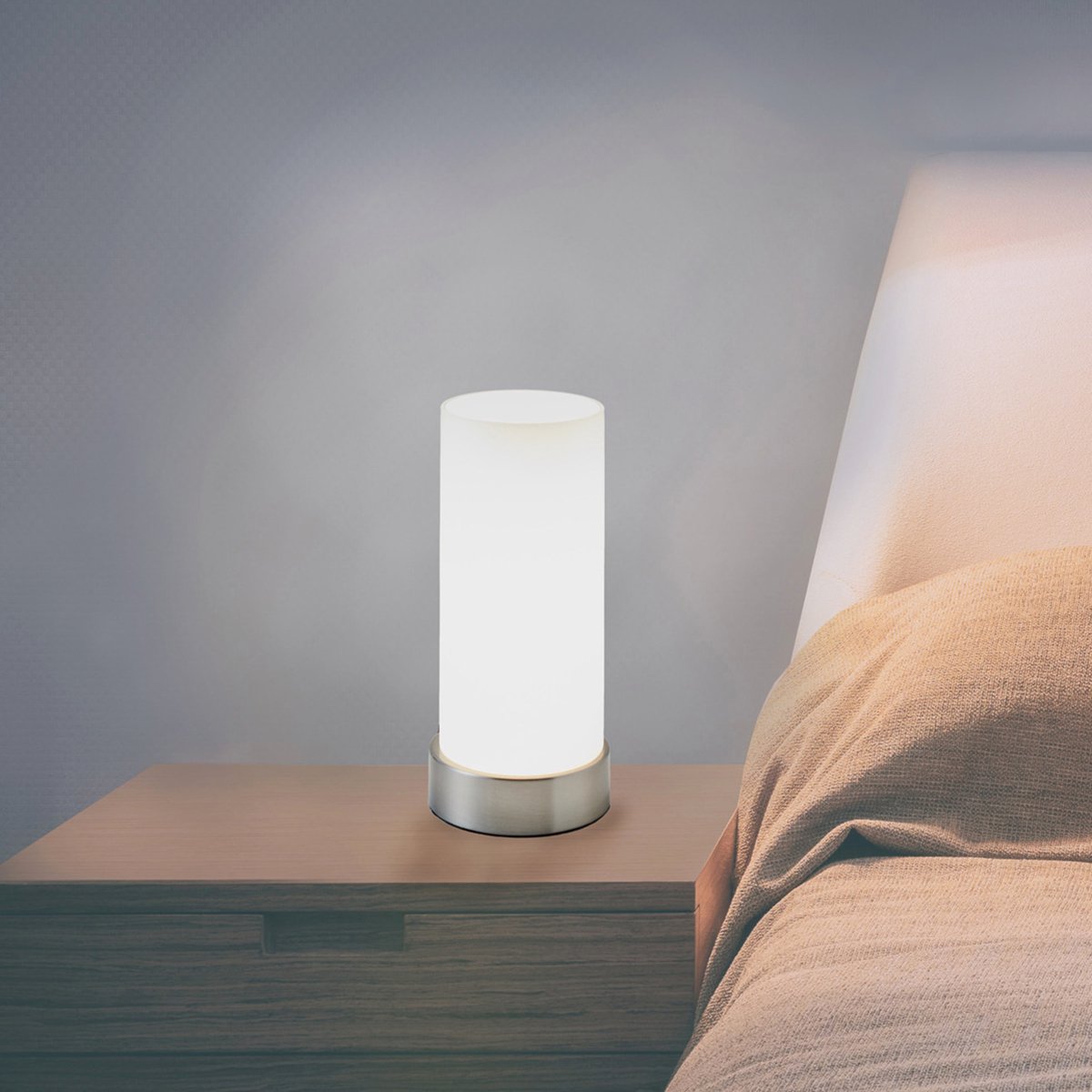 Bol.com B.K.LICHT - Tafellamp - dimbaar bedlamp - tafellamp woonkamer met glas - E14 fitting - h: 24.4 cm aanbieding