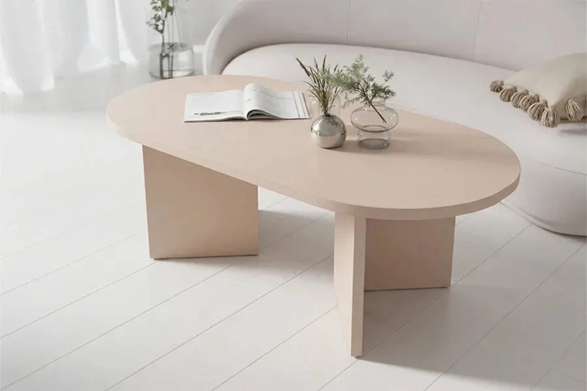 Woonenzo Ravi - Salontafel - Ovaal - Beige - Japandi - 130cm - Scandinavisch