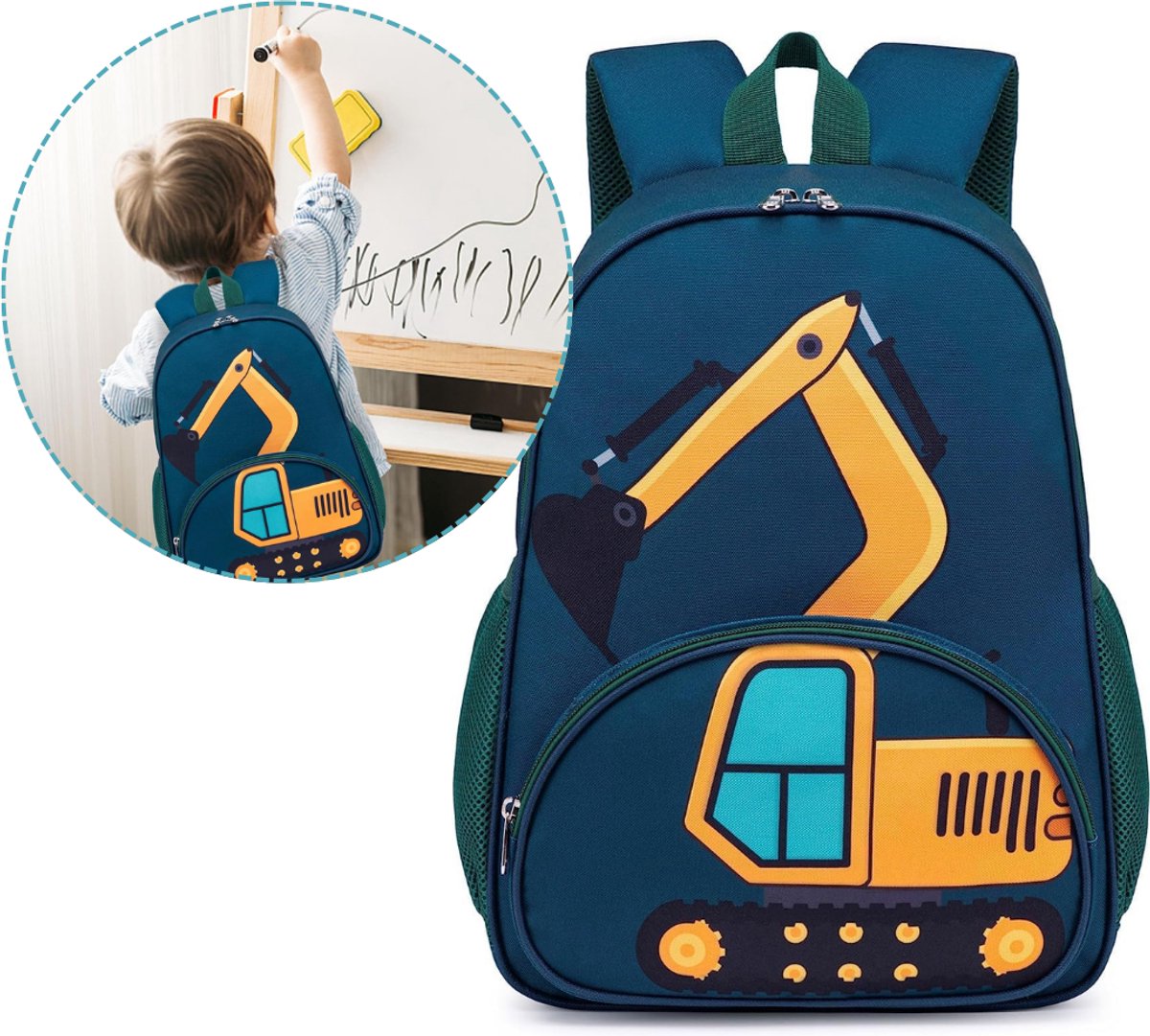 Boekentas Meisjes Lagere School - Schooltas Eersteleerjaar Groot - Voertuig blauw