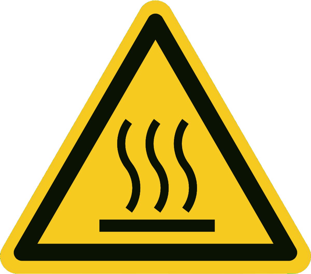 Waarschuwings/Gevaarssticker W017 – Heet Oppervlak – Sticker – 200x200 mm – NEN3011 – ISO 7010