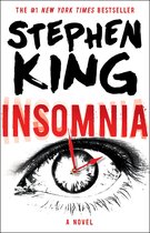 Boekomslag 'Insomnia' van Stephen King, met een oog en klok.