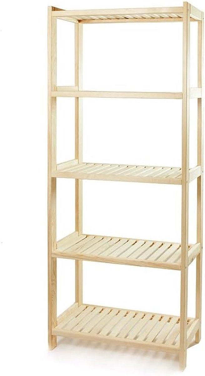 Houten Stelling - Opbergrek - Spullen Opbergen - Massief Grenenhout - 173x60x33 cm - Onbehandeld