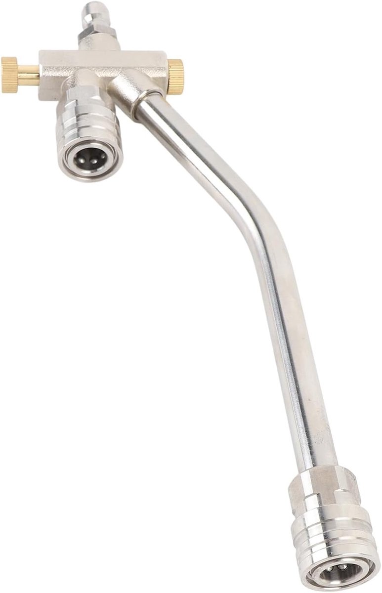 Dubbele Connector Schuimkanon - Hogedrukreiniger Adapter - Snel Wisselen Gereedschap - Tweewegklepontwerp - 1/4 Inch Snelkoppeling - Aluminium
